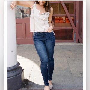 JUDY BLUE Dark Blue Skinny Fit Jeans Womens Size 3 / 26 Casual High Rise Denim